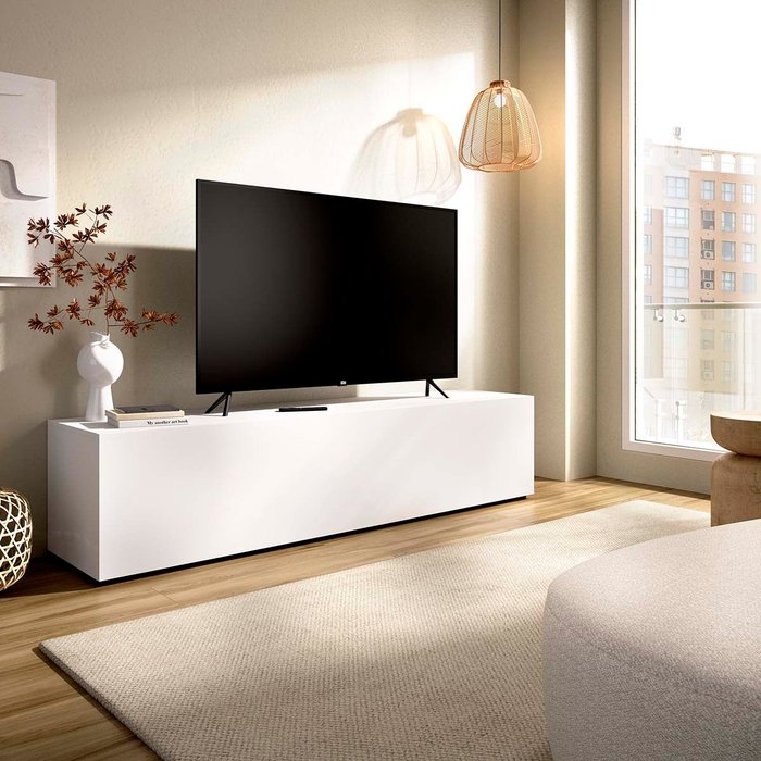 Mueble bajo de tv noka - blanco - ancho 180 cm - homekit