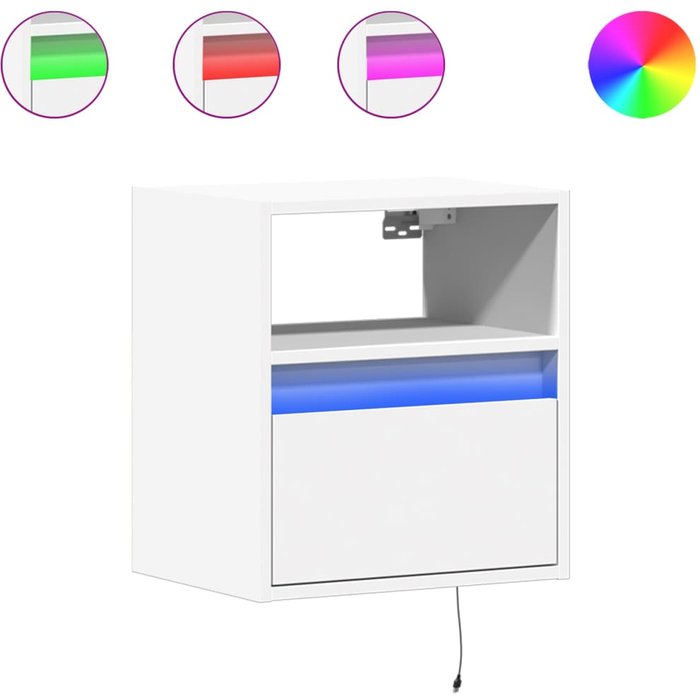 Muebles de tv de pared con luces led 2 uds blanco 41x31x45 cm - comfortxl