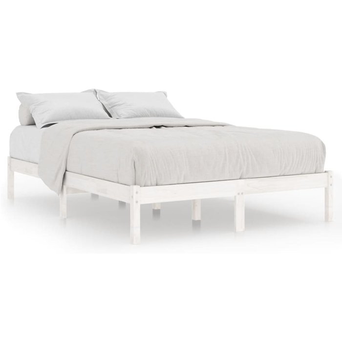 Estructura de cama sin colchón madera maciza blanco 120x200 cm — comfortxl