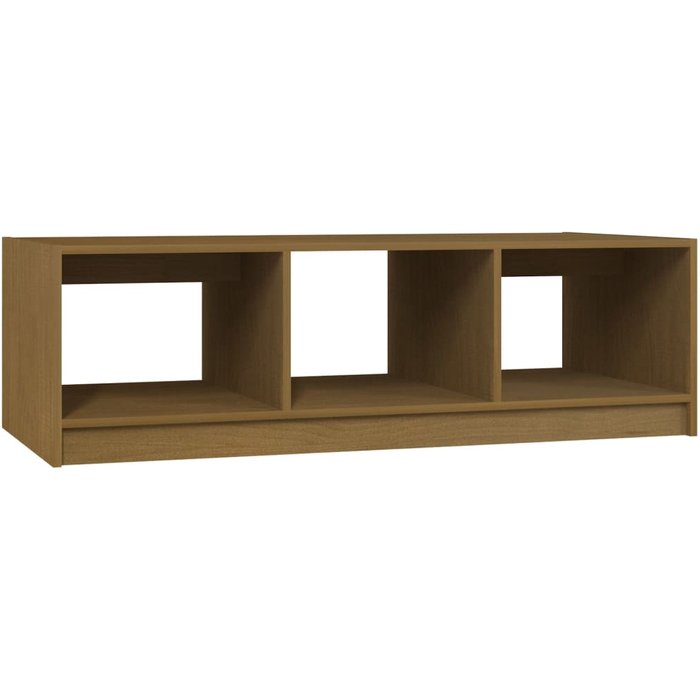 Mesa de centro de madera maciza pino marrón miel 110x50x34 cm