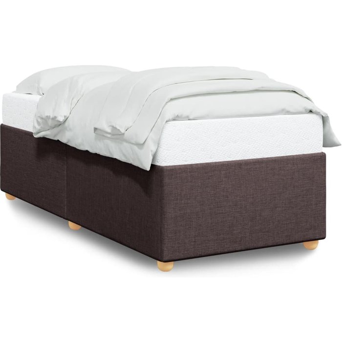 Estructura de cama sin colchón tela marrón oscuro 90x190 cm vidaxl