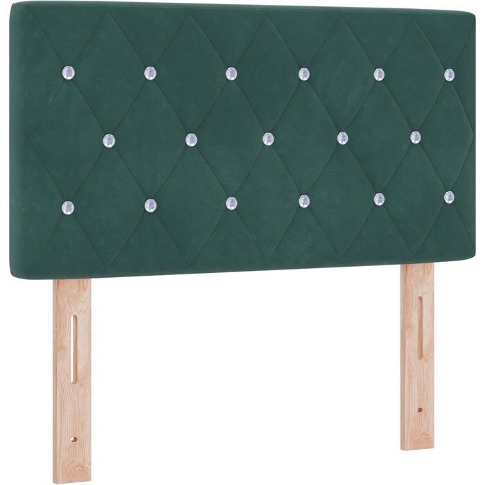 Cabecero tufted con botones de cristal verde oscuro 80 cm terciopelo cfw4252975