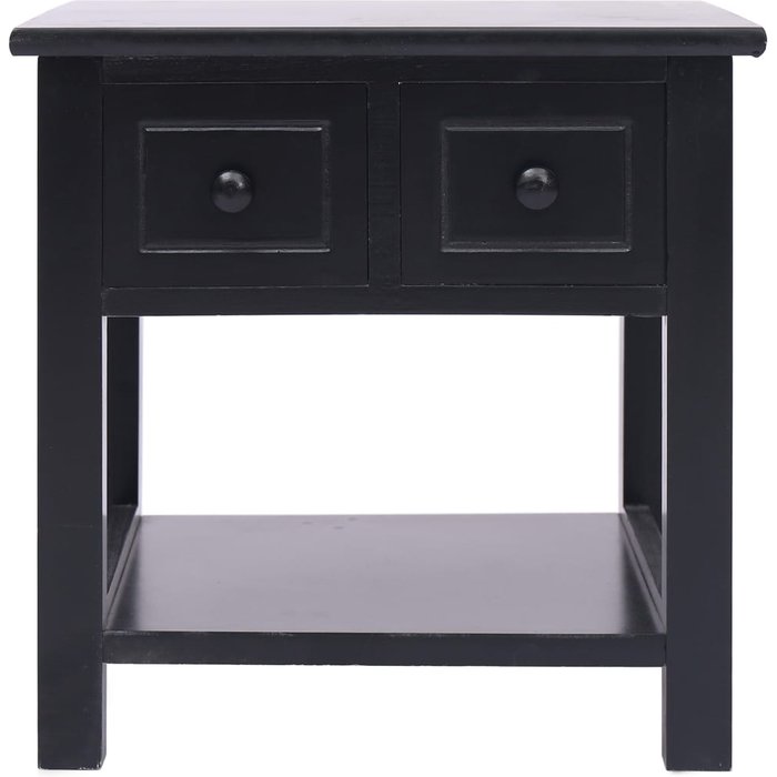 Mesa auxiliar madera de paulownia negro 40x40x40 cm - comfortxl