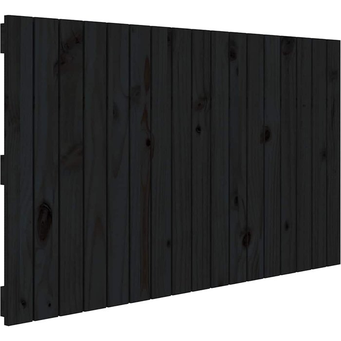 Cabecero de cama - mueble cabecero de pared madera maciza pino negro 108x3x60 cm