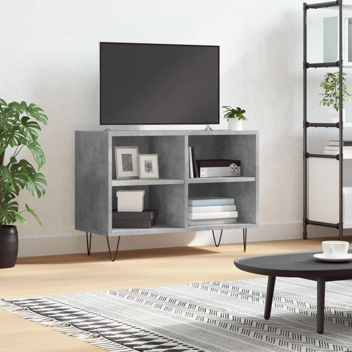 Maison exclusive - mueble de tv madera de ingeniería gris hormigón 69,5x30x50 cm