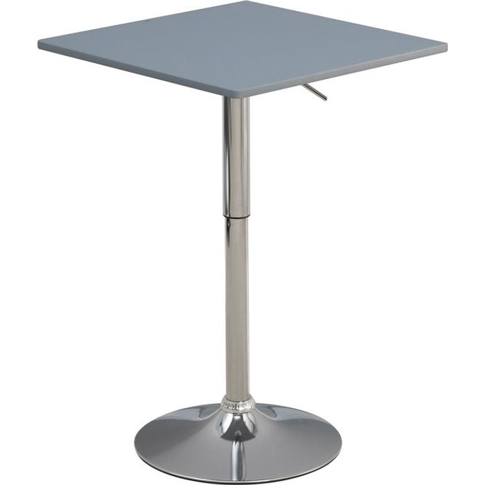 Mesa alta cuadrada gris 60x60x70-91 cm