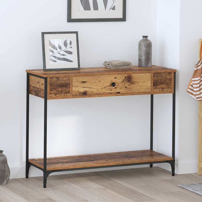 Mesa consola otro madera vieja 100 x 34.5 x 75 cm