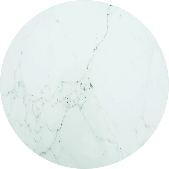 Tablero de cristal templado blanco de 90x1 cm con diseño de mármol.