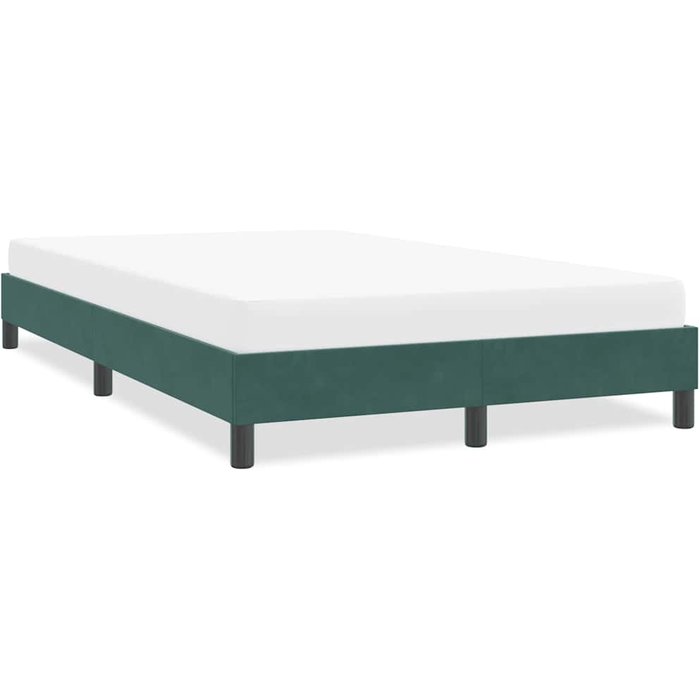 Estructura de cama verde oscuro sin colchón 120x210 cm terciopelo