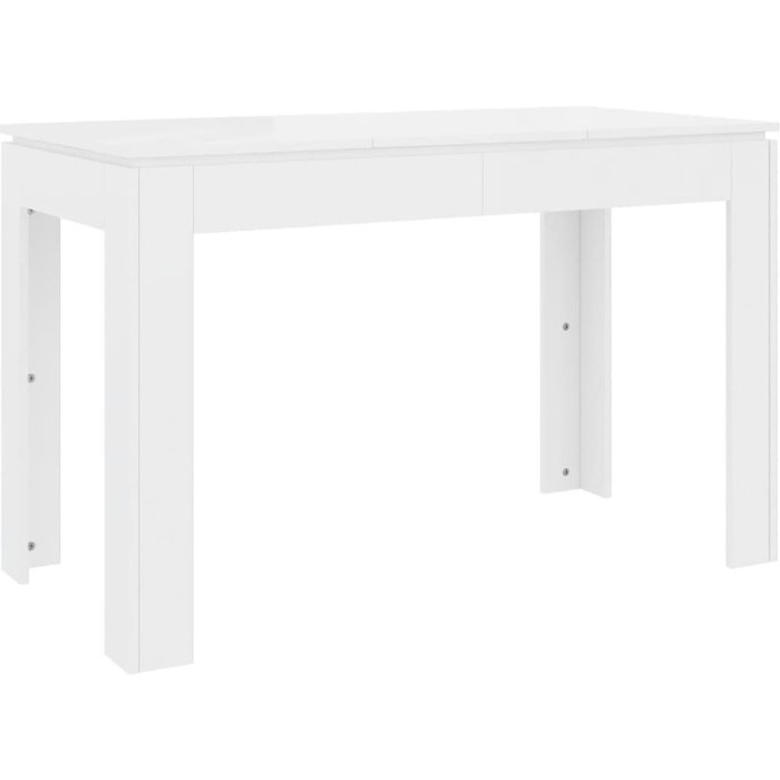 Mesa de comedor madera de ingeniería blanco brillo 120x60x76 cm