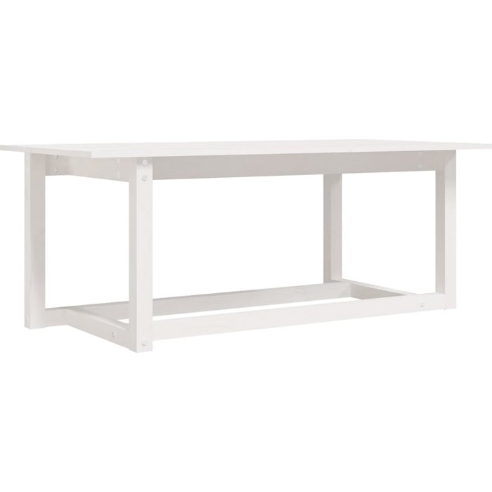 Mesa de centro de pino macizo en color blanco 110x55x45 cm - comfortxl