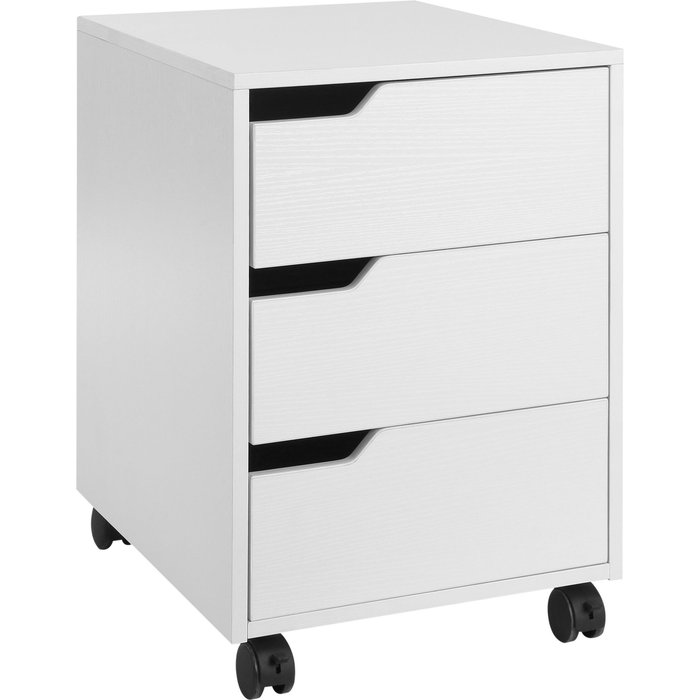 Cajonera móvil oficina 3 cajones 4 ruedas 40x50x57,5cm blanco