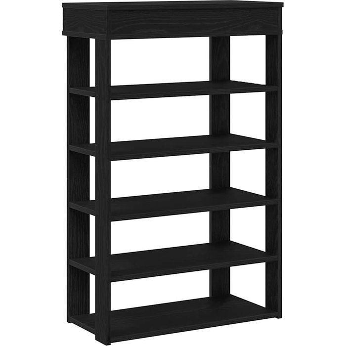 Mueble zapatero de madera de ingeniería negro 60x30x98 cm