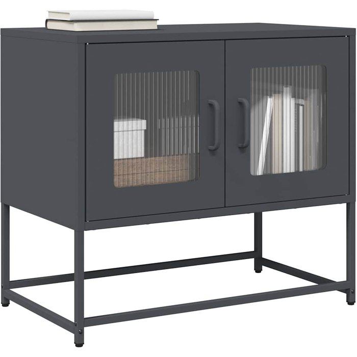 Mueble tv antracita 68x39x60,5 cm acero laminado en frío