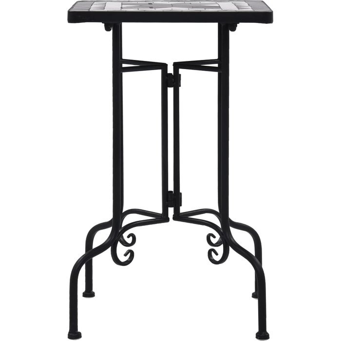 Mesa auxiliar de mosaico cerámica negro y blanco cfw756150