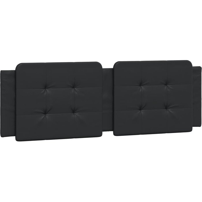 Cabecero de cama acolchado cuero sintético negro 160 cm - comfortxl