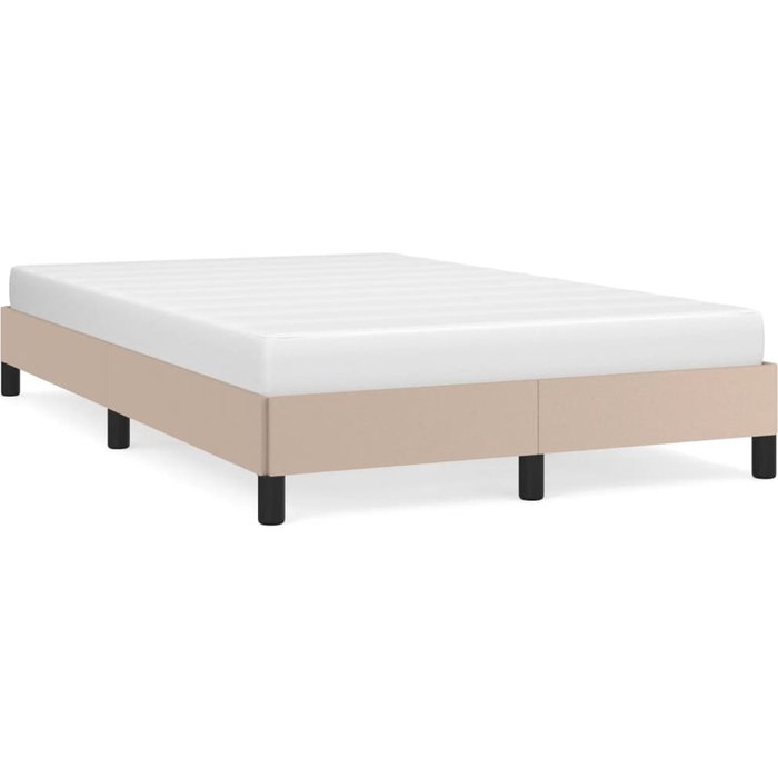 Estructura de cama sin colchón en piel sintética capuchino 120x190cm — comfortxl