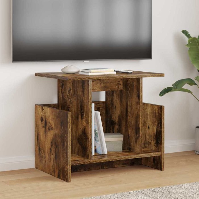 Mueble de tv de 2 piezas, roble ahumado, 50 x 35 x 45 cm, madera de ingeniería