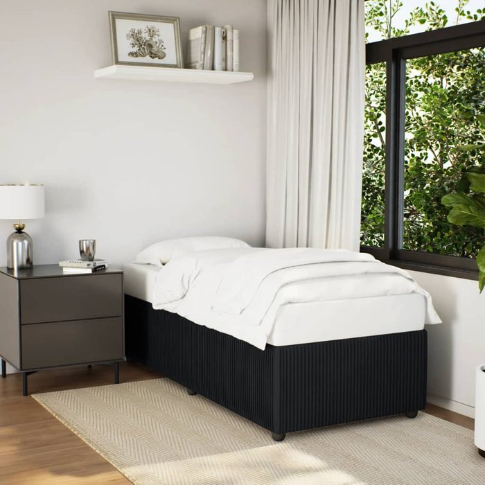 Estructura de cama sin colchón terciopelo negro 80x200 cm vidaxl
