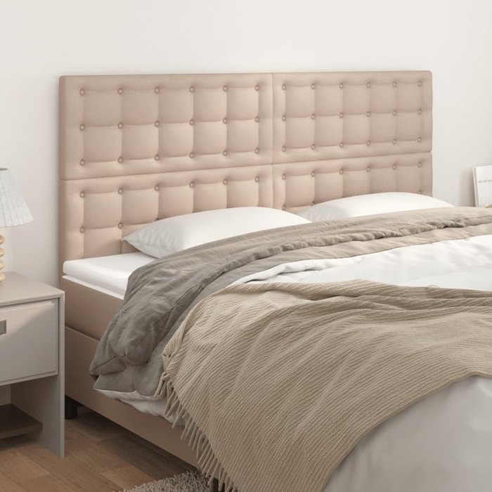 Cabecero capuchino 200x5x118/128 cm piel sintética vidaxl