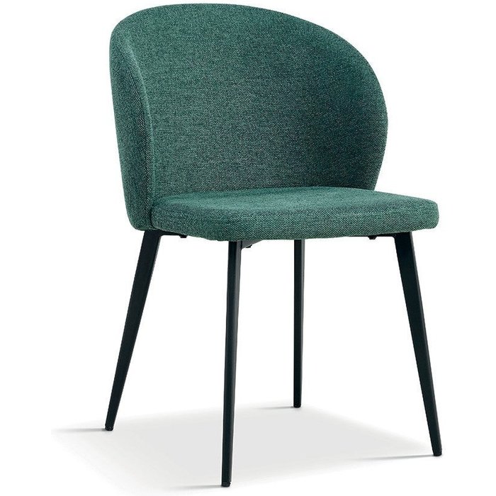 Silla tapizada en tela para comedor en color verde. colección hardin