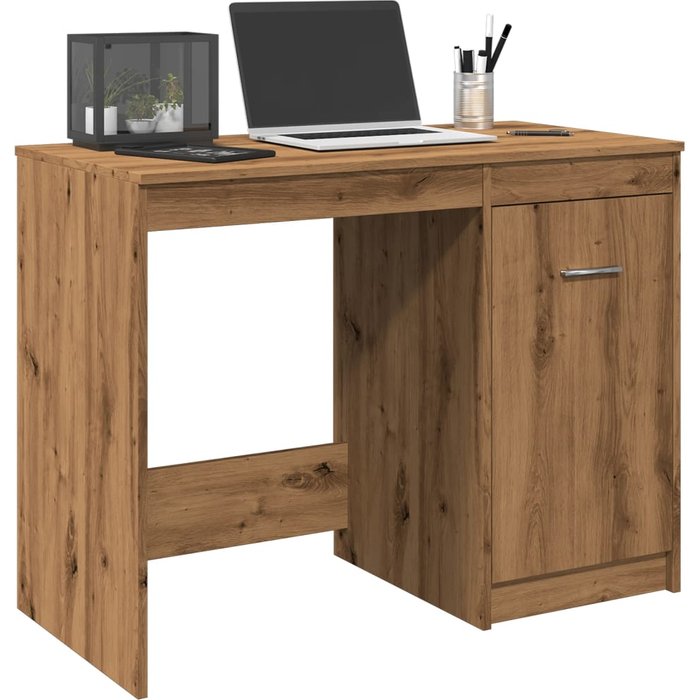 Escritorio artesanal de roble 100x50x76 cm de madera de contrachapada