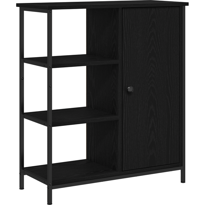 Aparador | gabinete de buffet negro roble 70x30x80 cm madera elaborada cfw234240