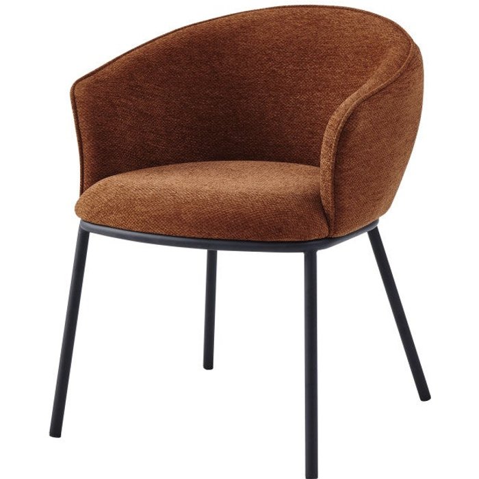 Sillón de mesa de tela luxury terracota