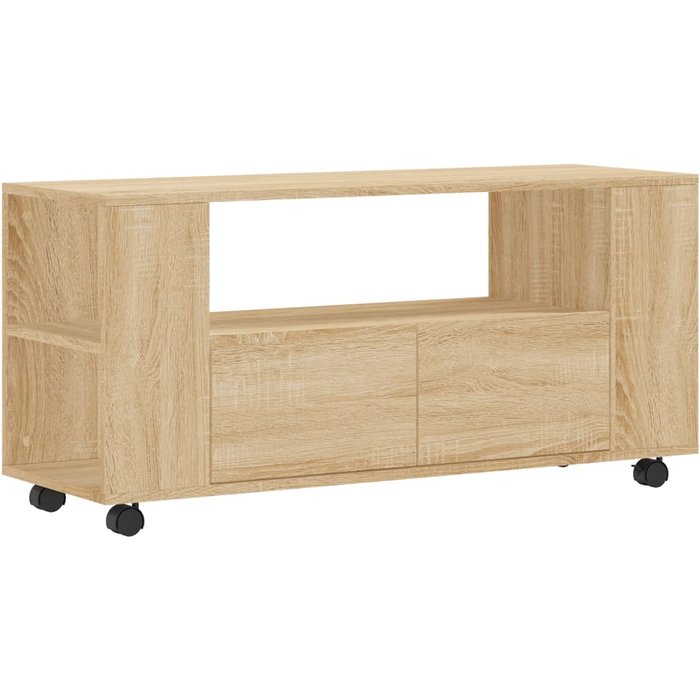 Mueble tv de madera laminada roble sonoma 102x34,5x43 cm - comfortxl