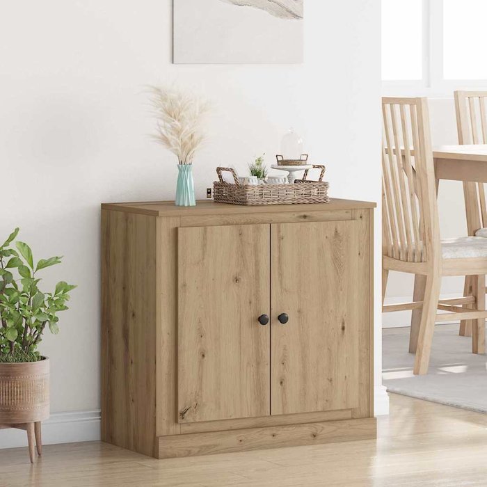 Aparador de roble hecho a mano, 70 x 35,5 x 67,5 cm, madera de ingeniería