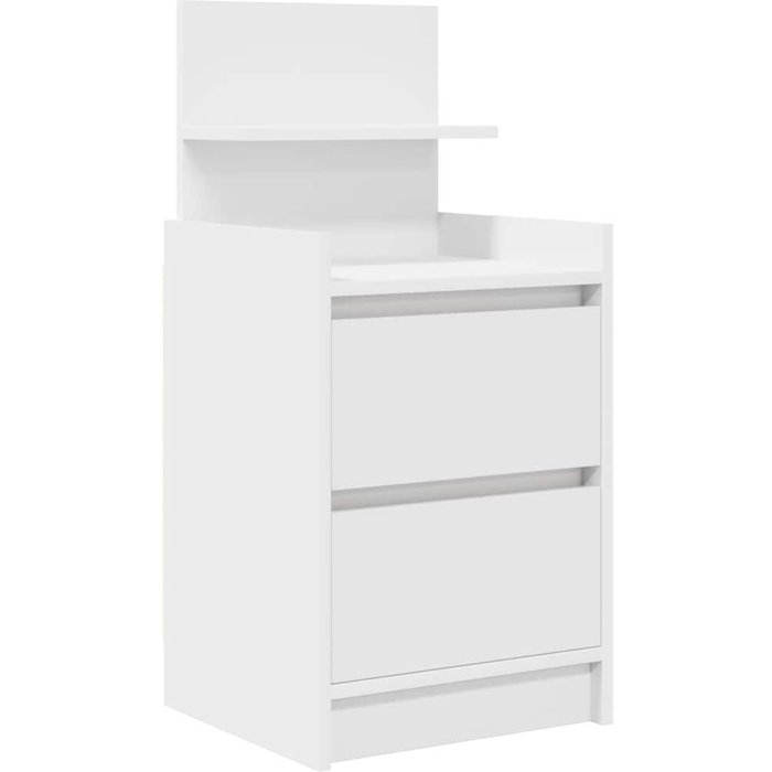 Mesilla de noche con 2 cajones blanca 38x34x80 cm - comfortxl