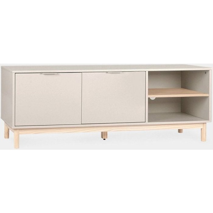 Mueble tv efecto madera blanco roto 140x53 cm