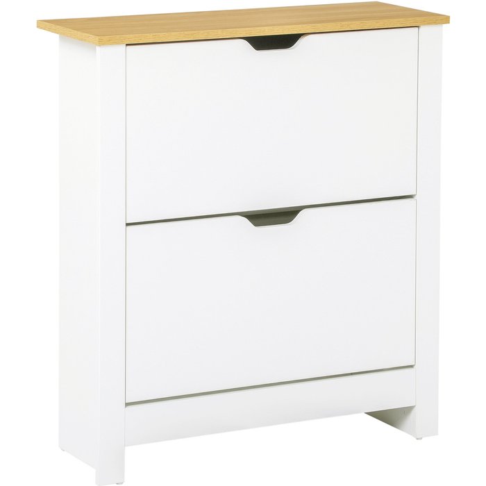 Mueble zapatero homcom melamina de madera blanco 72x26x80 cm