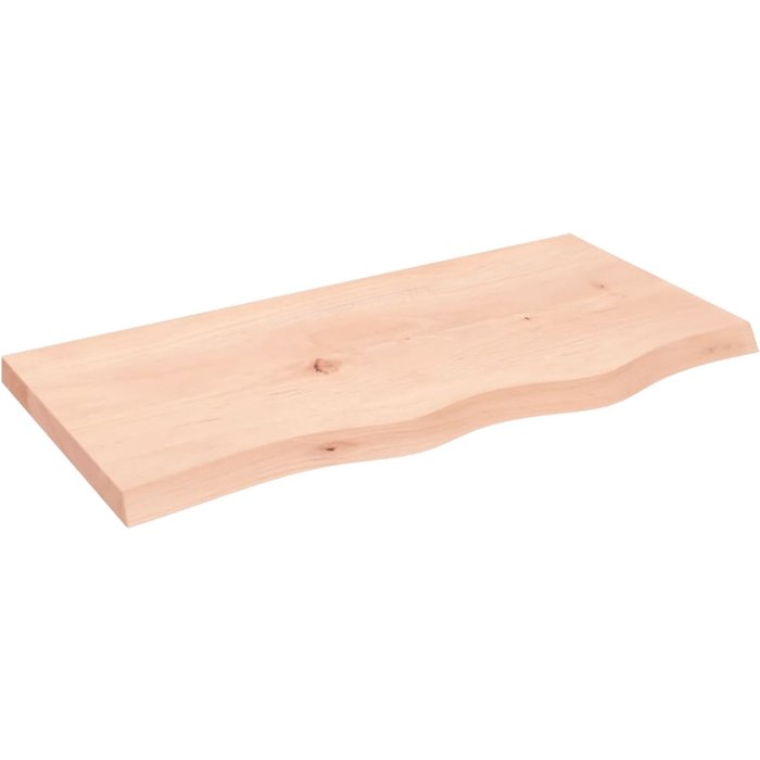 Estante de pared 80x40x(2-4) cm madera maciza de roble sin tratar