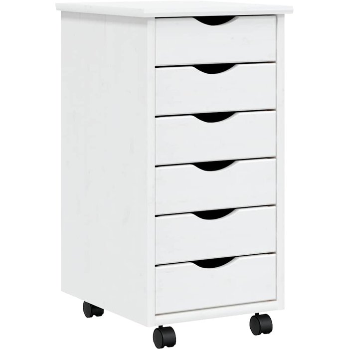 Cajonera con ruedas moss madera maciza de pino blanco - comfortxl