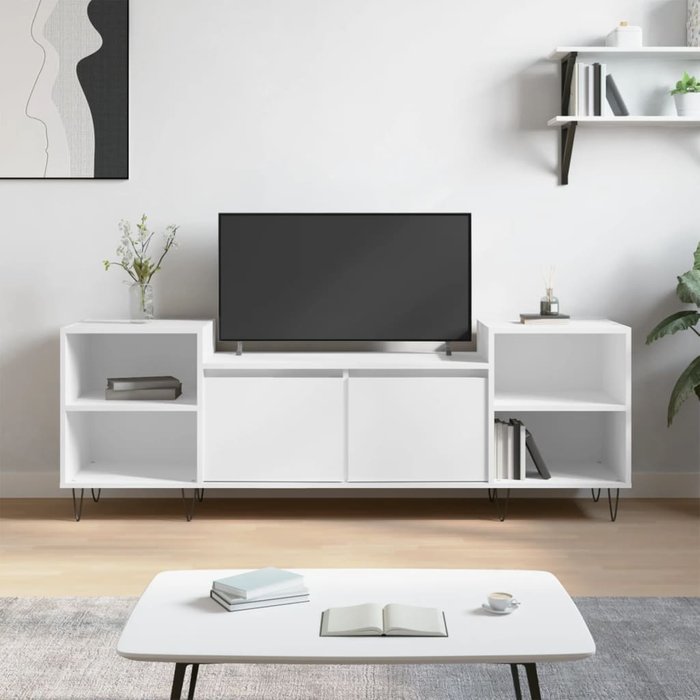 Vidaxl mueble para tv madera contrachapada blanco 160x35x55 cm