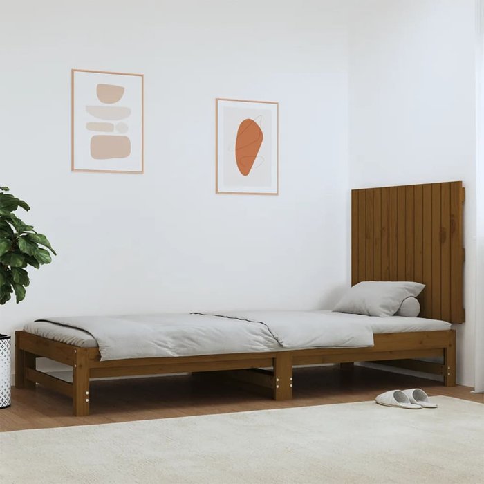 Cabecero de pared marrón miel 82,5x3x60 cm madera maciza de pino