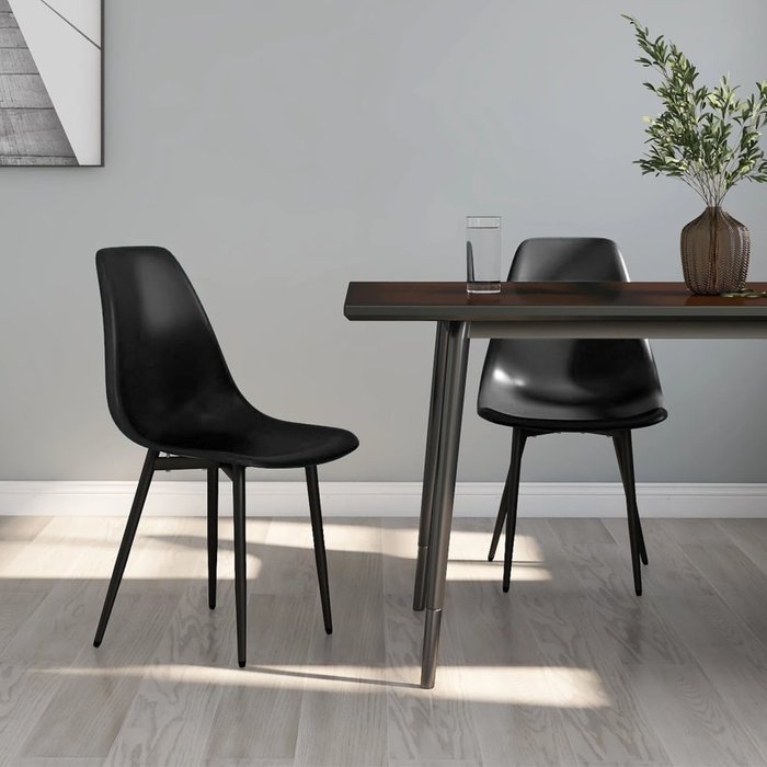Sillas de comedor, juego de 2, pp negro