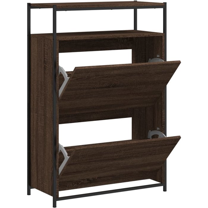 Zapatero de madera laminada, roble marrón, 75x34x112 cm - comfortxl