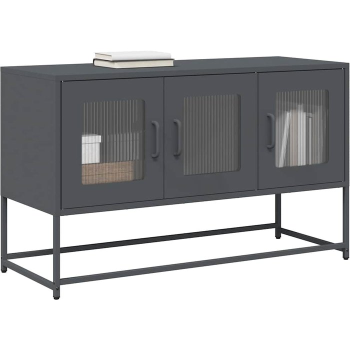 Mueble de tv acero laminado en frío antracita 100,5x39x60,5 cm