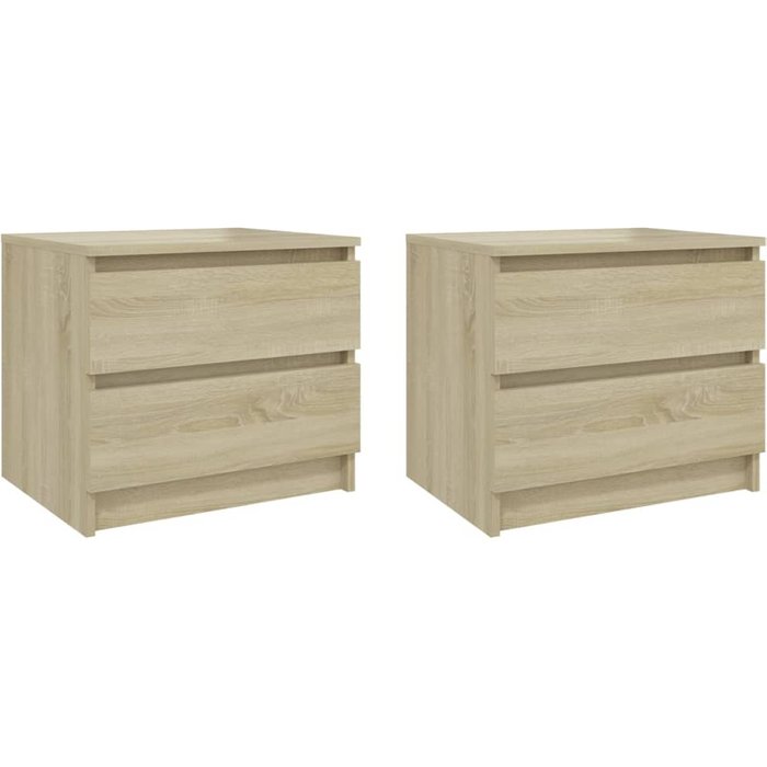 Mesitas de noche 2 uds roble sonoma 50x39x43,5 cm aglomerado