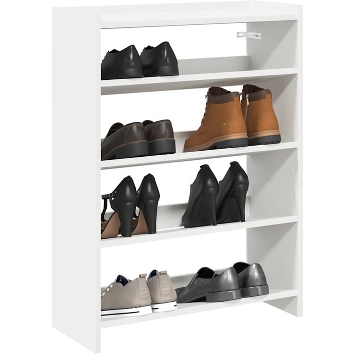 Zapatero blanco, 60x25x81 cm, madera de ingeniería.