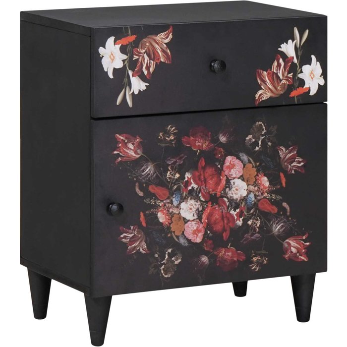 Mesita de noche con cajón, multicolor, 50 x 33 x 60 cm