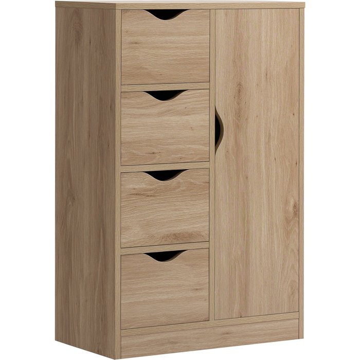 Aparador multiuso 4 cajones roble 54x29x83cm - salón dormitorio