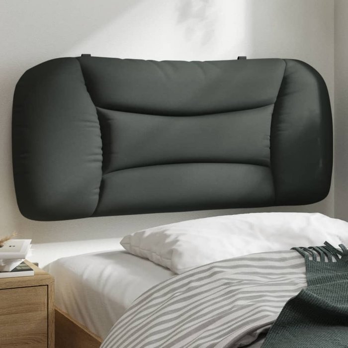 Cabecero de cama acolchado tela gris oscuro 90 cm - comfortxl