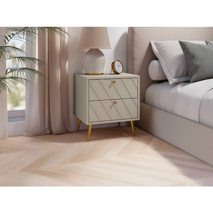 Mesilla de noche 2 cajones - beige - teoda de pascal morabito