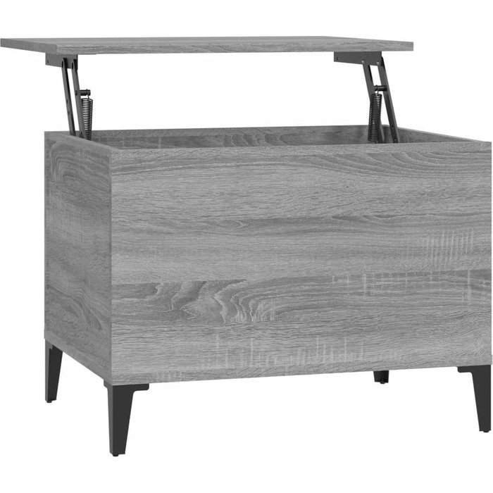 Mesa de centro sonoma de contrachapado gris 60x44,5x45 cm - comfortxl