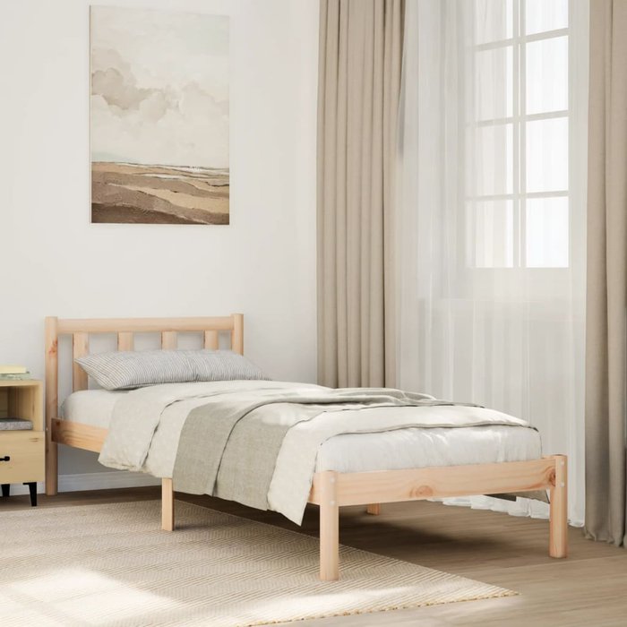 Cama extralarga sin colchón madera maciza de pino 90x220 cm — comfortxl