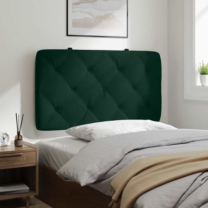 Maison exclusive - cabecero de cama acolchado terciopelo verde oscuro 90 cm