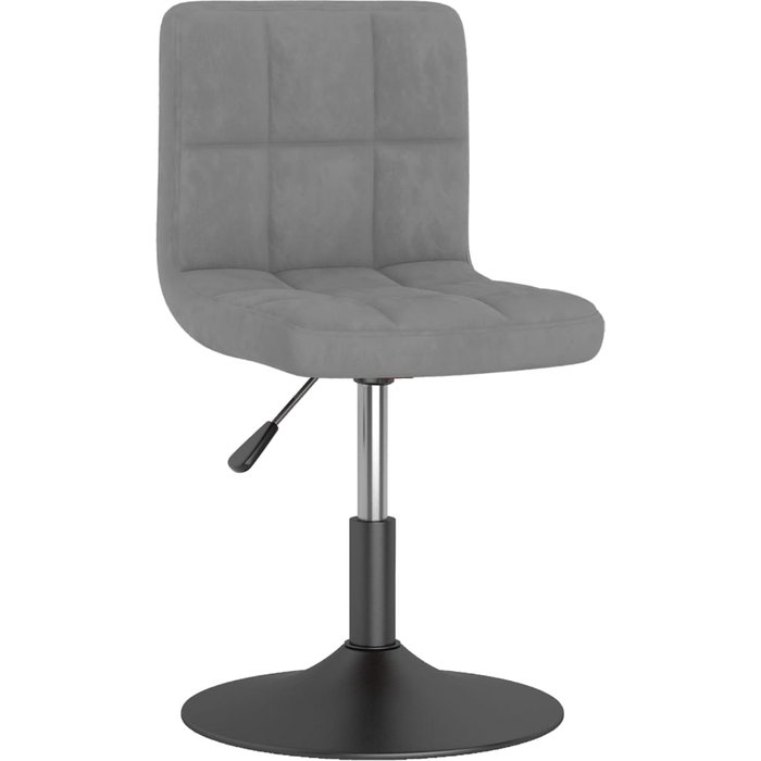 Silla de comedor giratoria de terciopelo gris claro